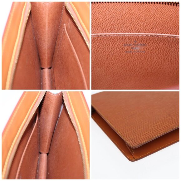 LOUIS VUITTON Epi Pochette Homme Clutch Bag Brown Zipangu Gold - Picture 12 of 16